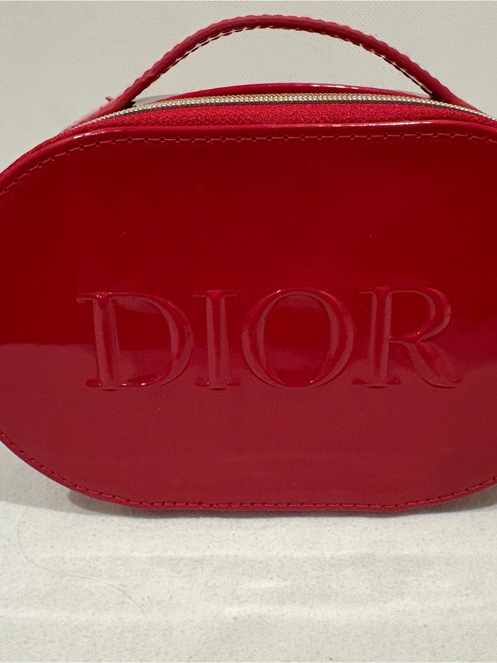 Dior Beauty Red Patent Leather Top-Handle Bag